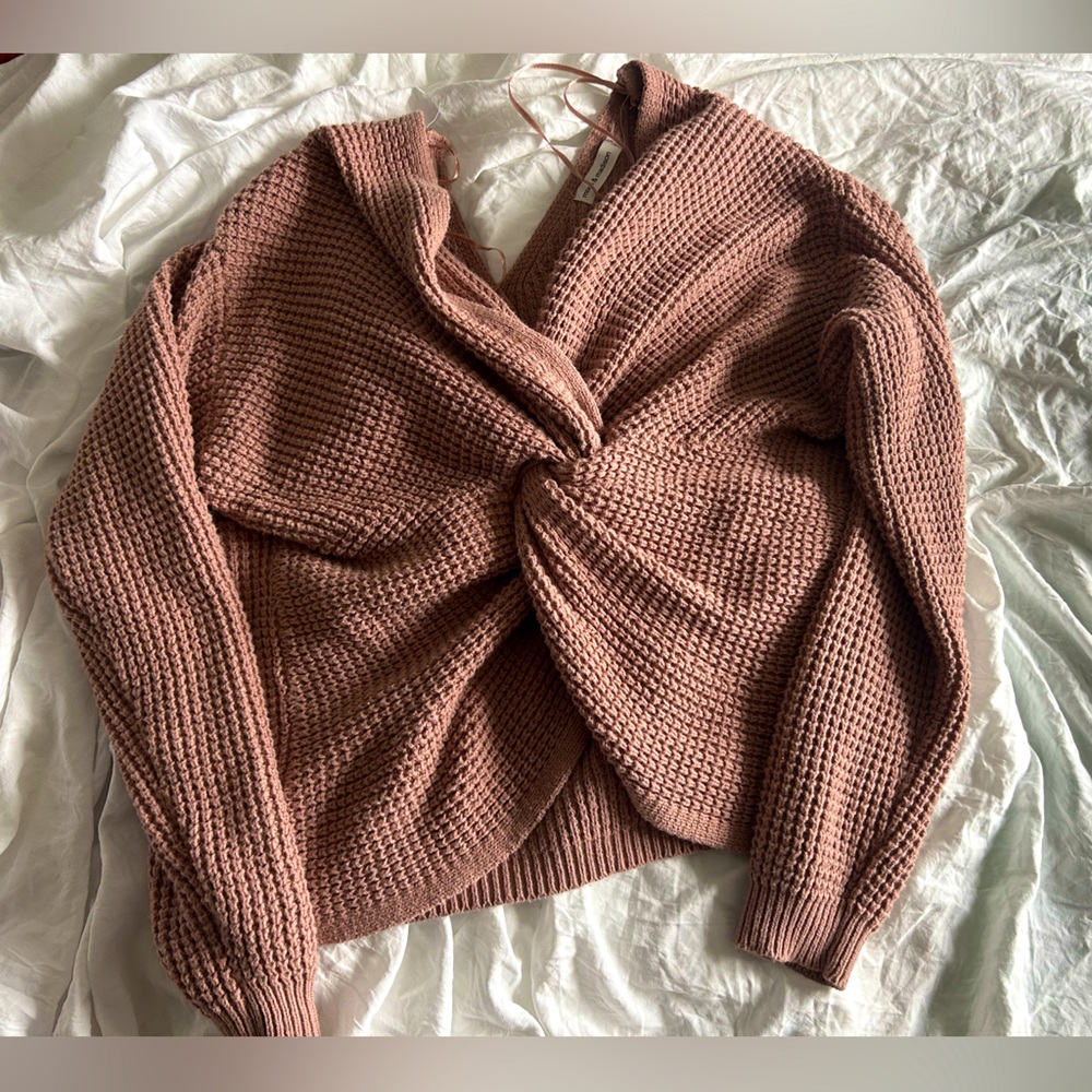 Womens Cropped Criss-Cross Sweater